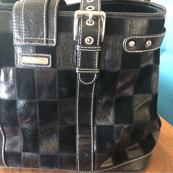 ISABELLA FIORE leather, patchwork bag. Excellent condition. Vintage black๐ - Picture 3 of 16